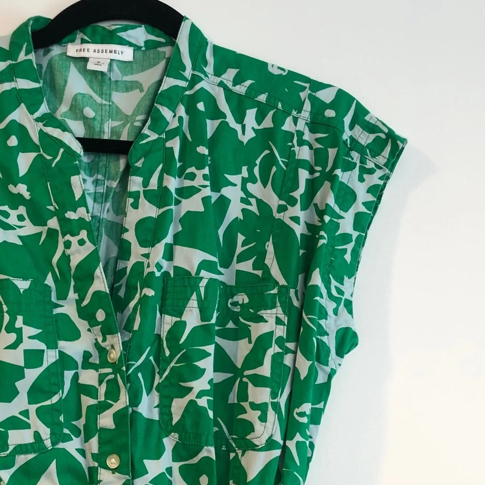 Free Assembly Women's Belted Utility Cotton Midi Shirtdress Size Small - Picture 5 of 11